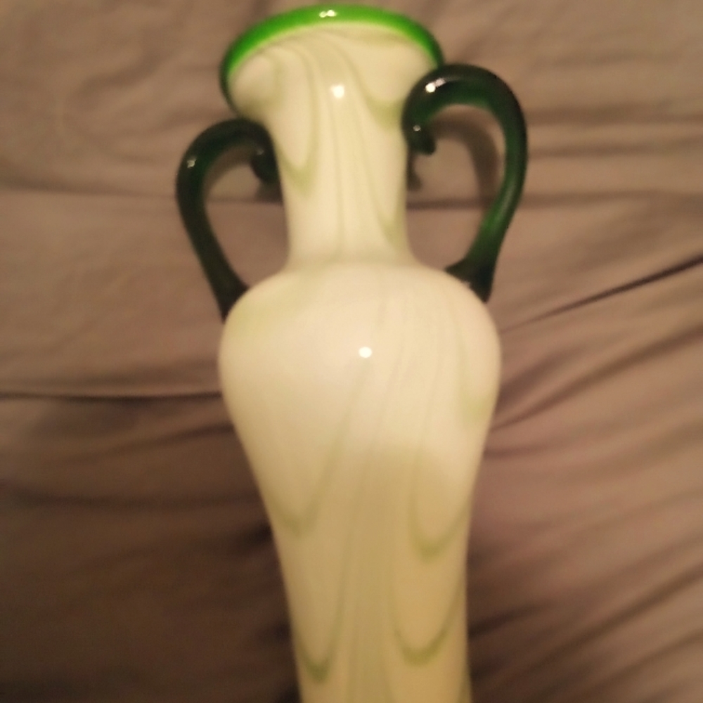 SOLD - Hand Blown Swirl Art Glass Vase